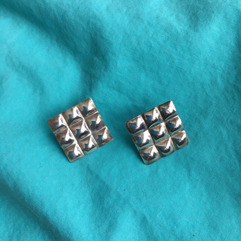 Vintage 90’s silver hand crafted earrings